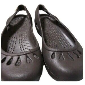 Crocs Brown Ballet Flats Womens 7 Slip On Comfort Casual Lightweight Shoes